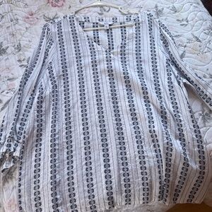 Striped Black and White Blouse